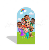 Cocomelon Theme Happy Birthday Party Arch Backdrop Cover